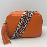 GEMMA Crossbody Leather Bag- Orange - Majestico Gifts